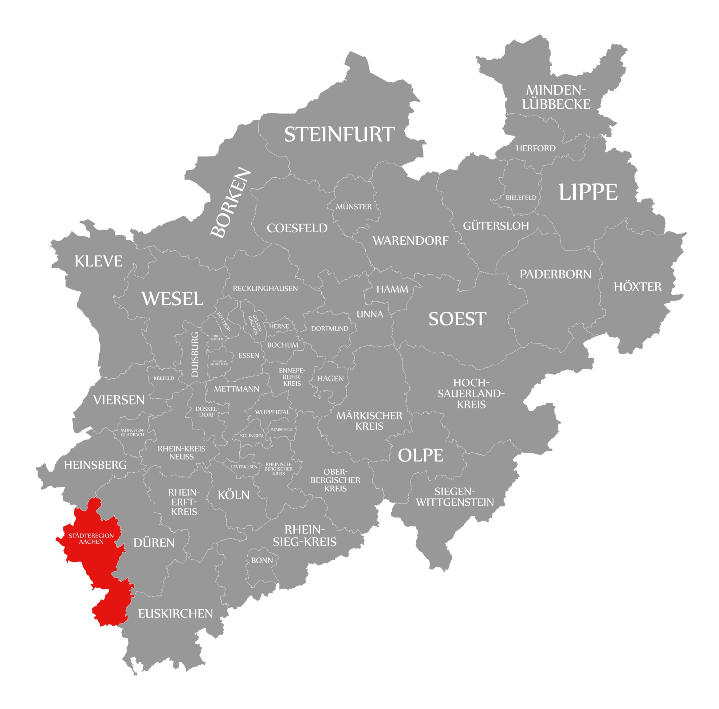 Map of North Rhine-Westphalia; private investigator North Rhine-Westphalia Germany, private detective North Rhine-Westphalia Germany, detective agency North Rhine-Westphalia Germany